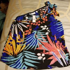 One Shoulder NY & Co Tank Blouse, M